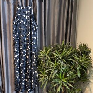 LOFT Navy and White Floral Dress